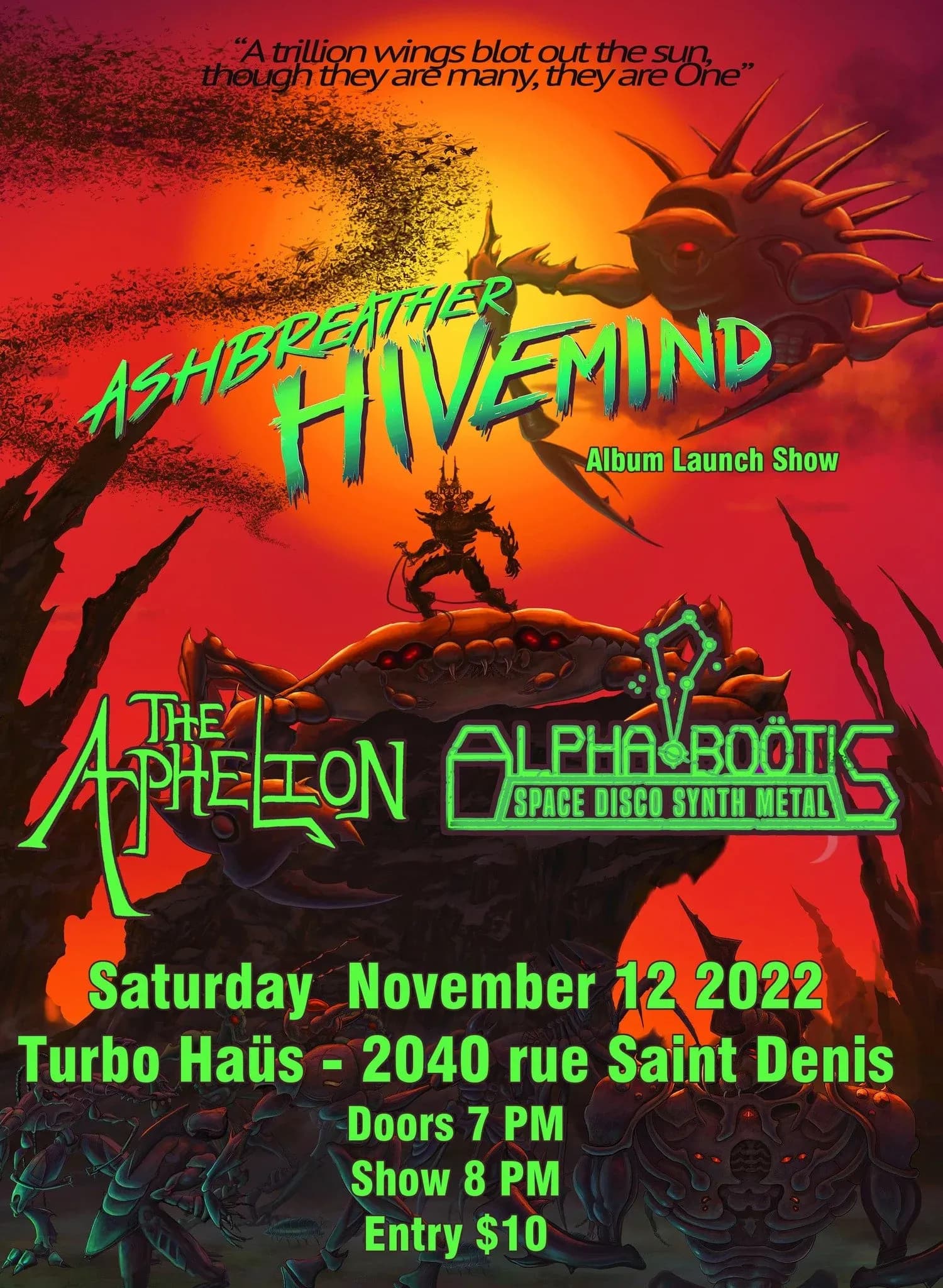 Ashbreather "Hivemind" Album Launch + The Aphelion + Alpha Boötis